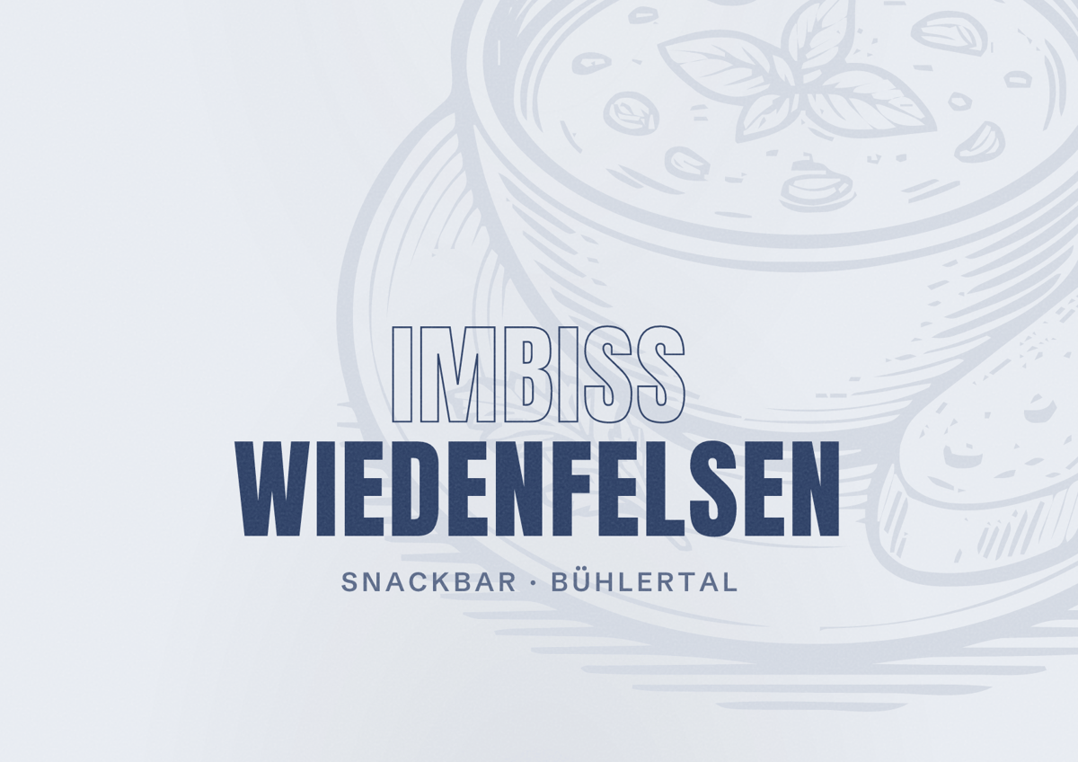 Illustriertes Poster von Imbiss Wiedenfelsen, Snackbar in Bühlertal
