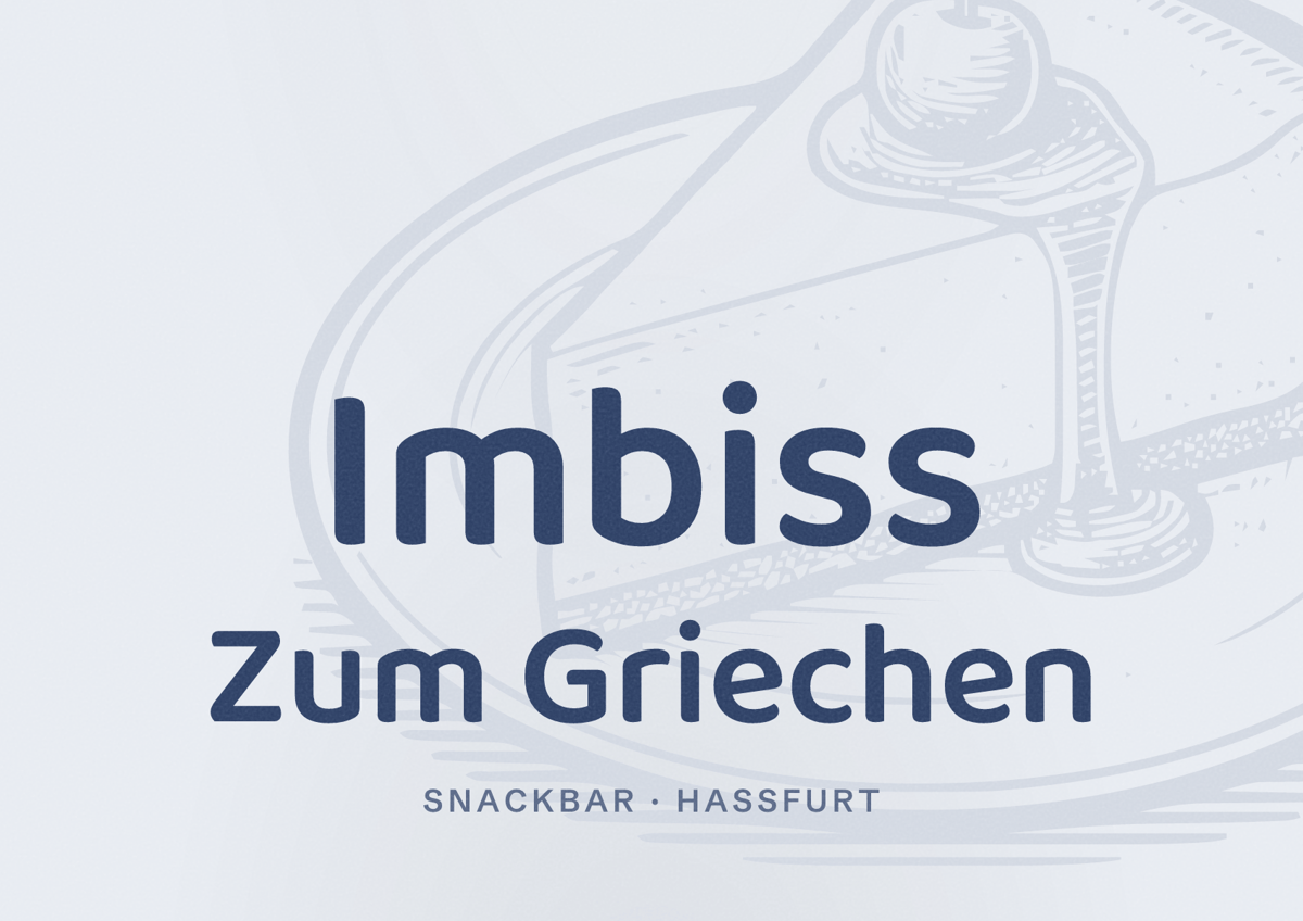 Illustriertes Poster von Imbiss Zum Griechen, Snackbar in Haßfurt