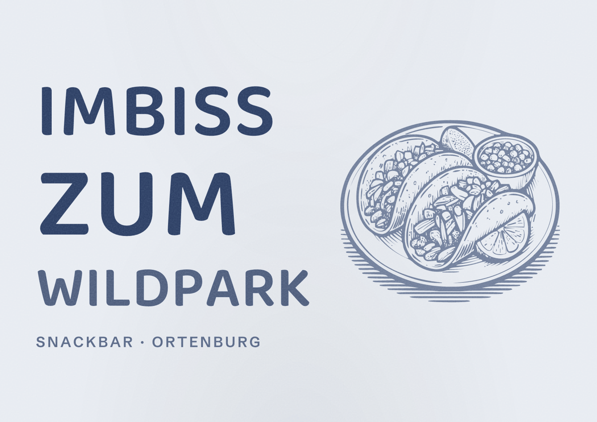 Illustriertes Poster von Imbiss zum Wildpark, Snackbar in Ortenburg