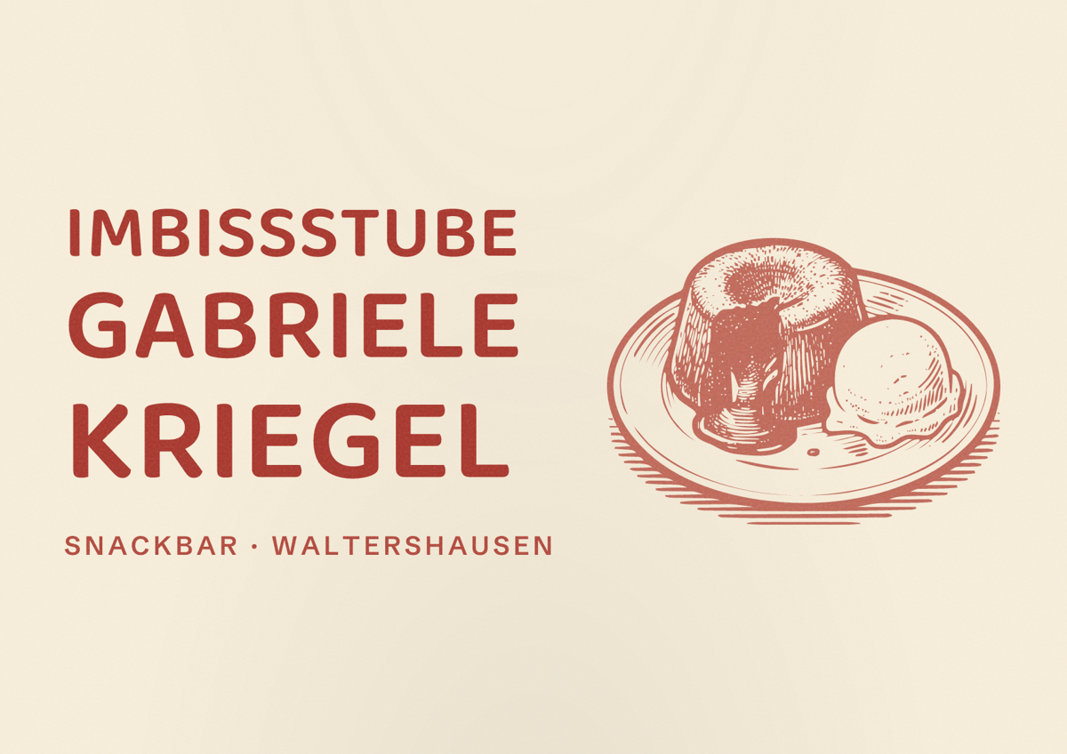Illustriertes Poster von Imbissstube Gabriele Kriegel, Snackbar in Waltershausen