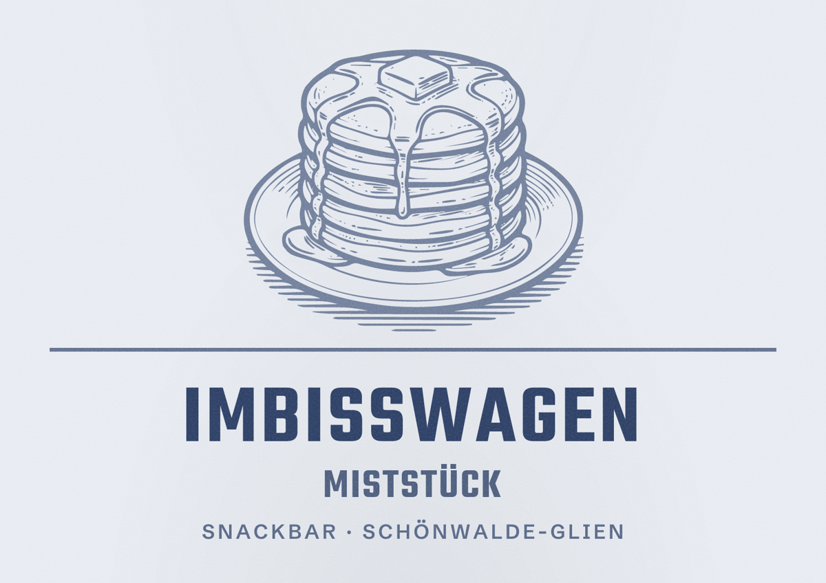 Illustriertes Poster von Imbisswagen Miststück, Snackbar in Schönwalde-Glien