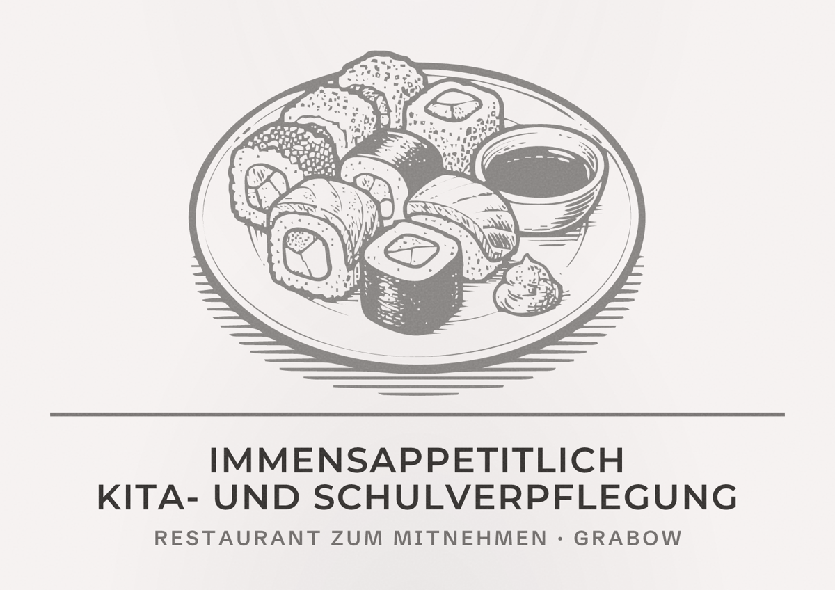 Illustriertes Poster von imMENSAppetitlich Kita- und Schulverpflegung, Restaurant zum Mitnehmen in Grabow