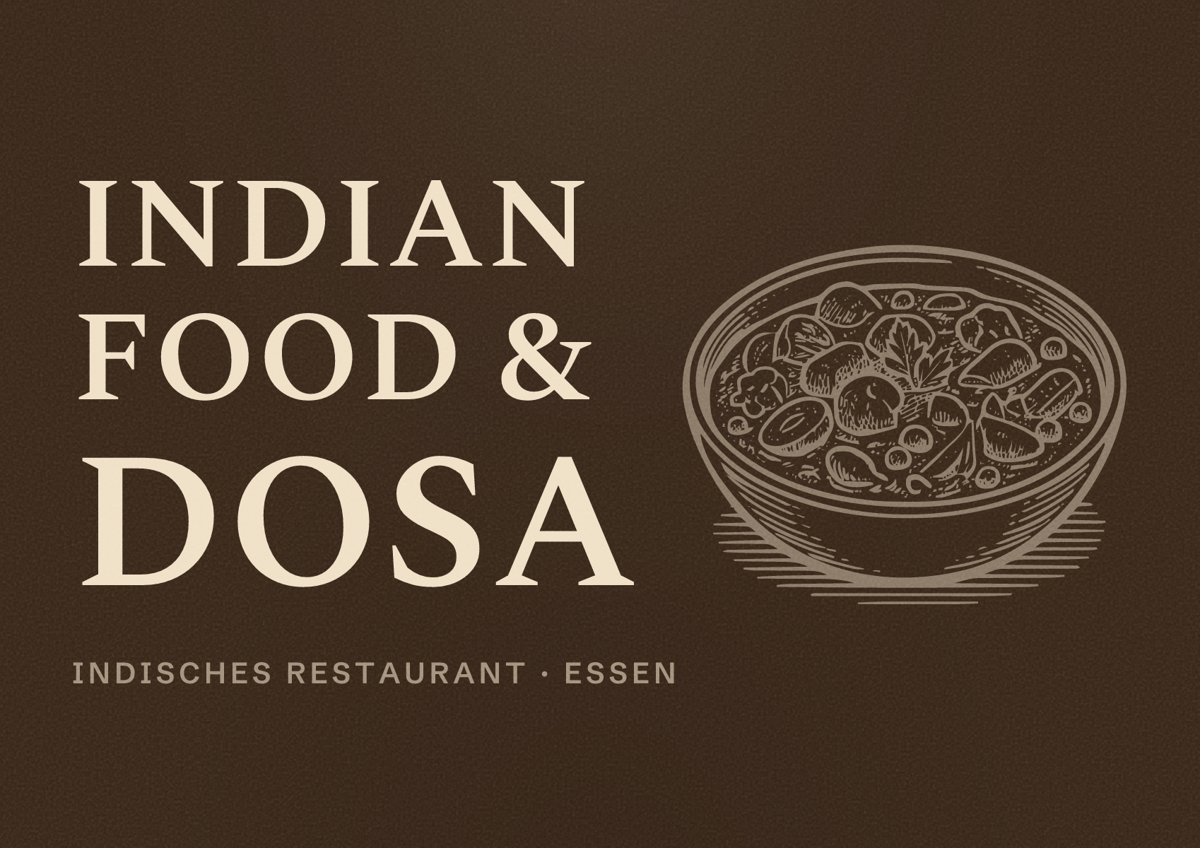 Illustriertes Poster von Indian Food & Dosa, Indisches Restaurant in Essen