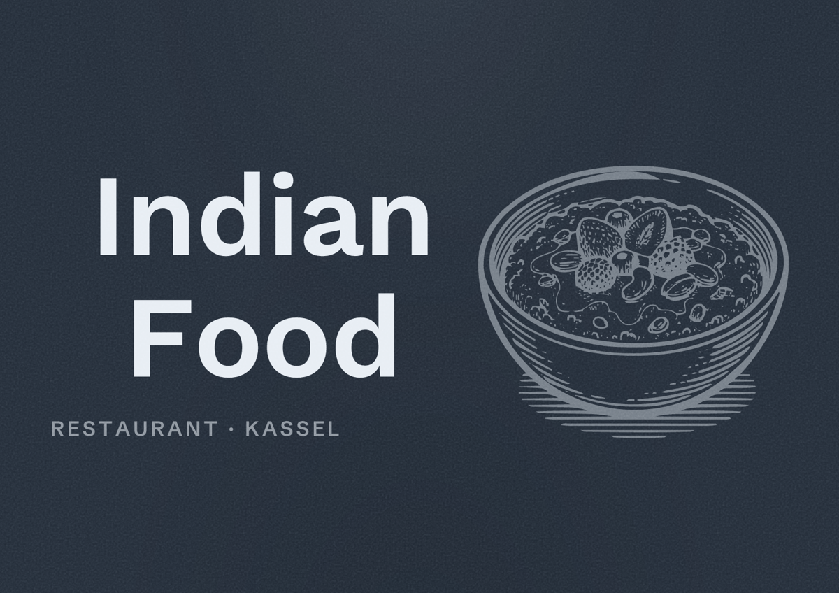Illustriertes Poster von Indian Food, Restaurant in Kassel