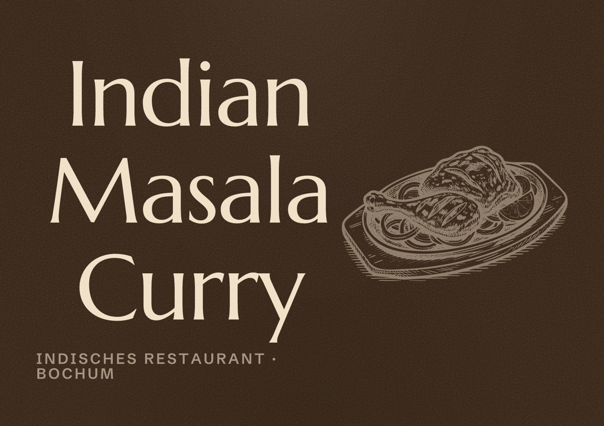 Illustriertes Poster von Indian Masala Curry, Indisches Restaurant in Bochum