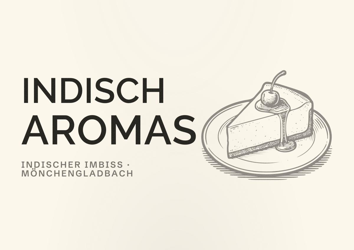 Illustriertes Poster von Indisch Aromas, Indischer Imbiss in Mönchengladbach