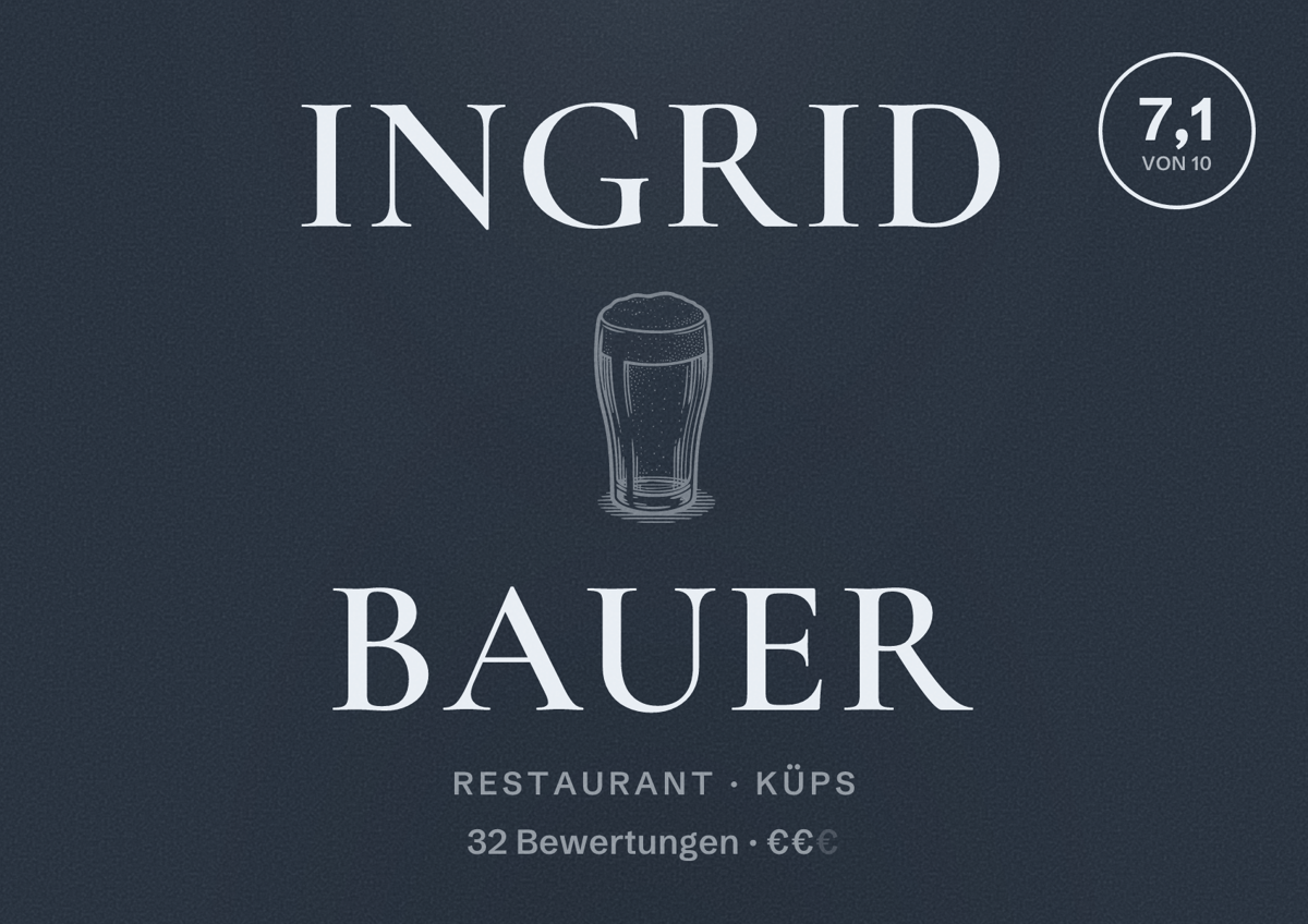Illustriertes Poster von Ingrid Bauer, Restaurant in Küps: Bewertung 7,1 von 10 aus 32 Bewertungen, Preisniveau €€