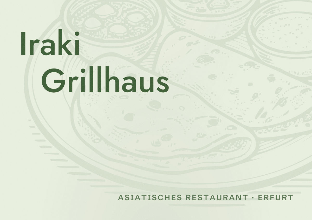 Illustriertes Poster von Iraki Grillhaus, Asiatisches Restaurant in Erfurt