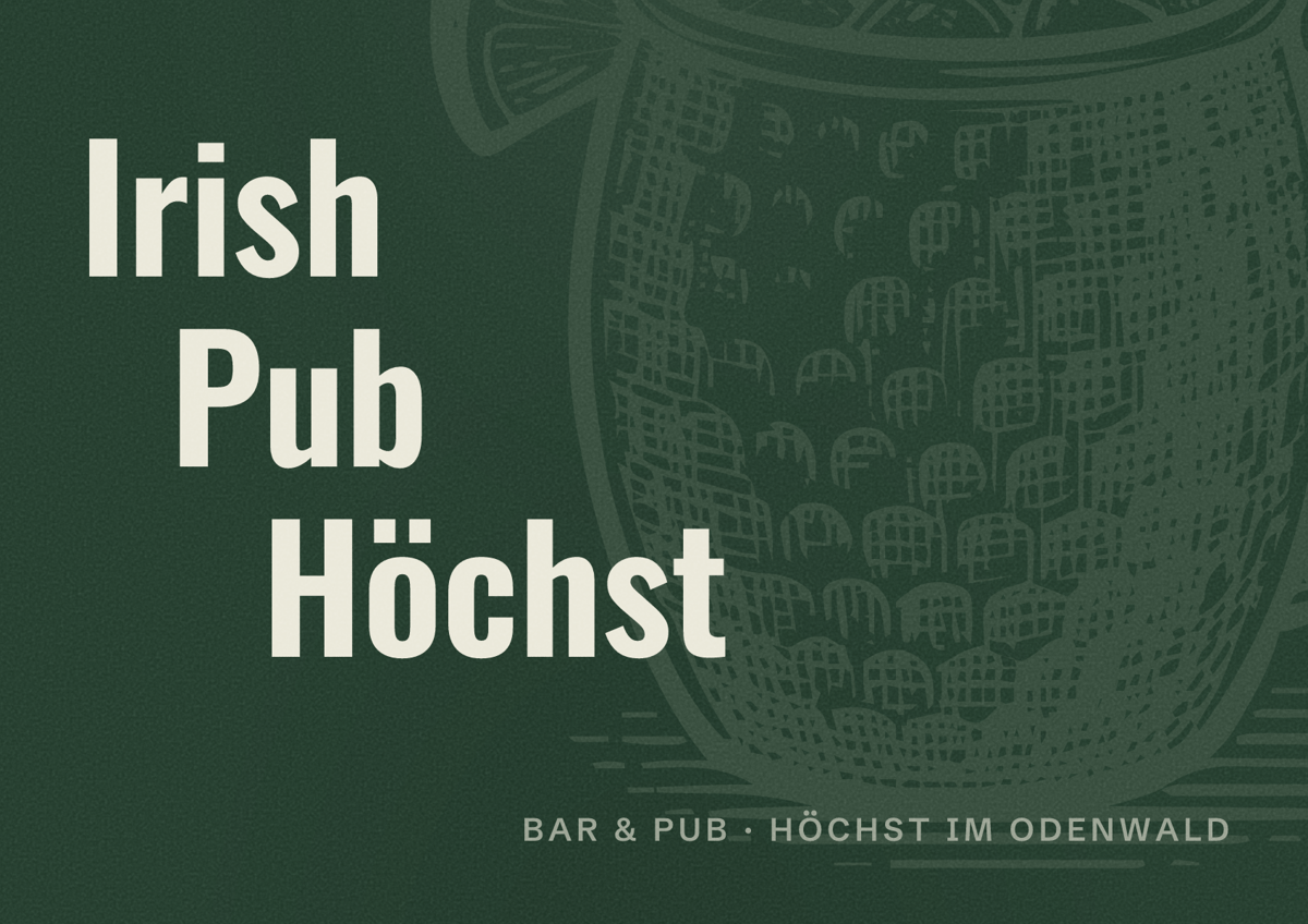 Illustriertes Poster von Irish Pub Höchst, Bar & Pub in Höchst im Odenwald