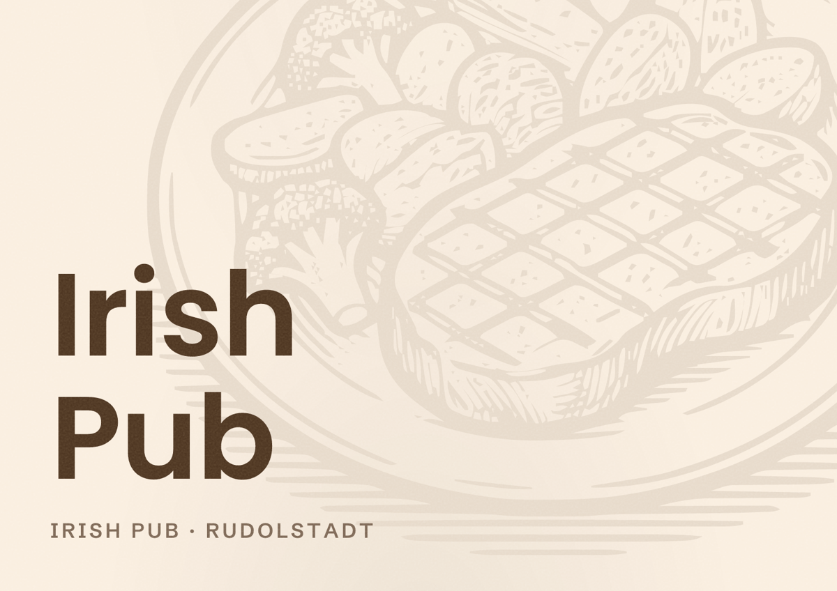 Illustriertes Poster von Irish Pub, Irish Pub in Rudolstadt