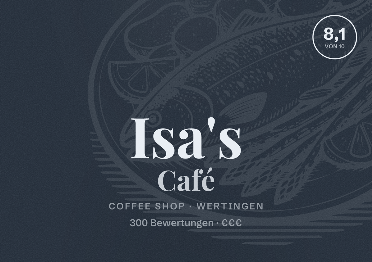 Illustriertes Poster von Isa's Café, Coffee Shop in Wertingen: Bewertung 8,1 von 10 aus 300 Bewertungen, Preisniveau €€€