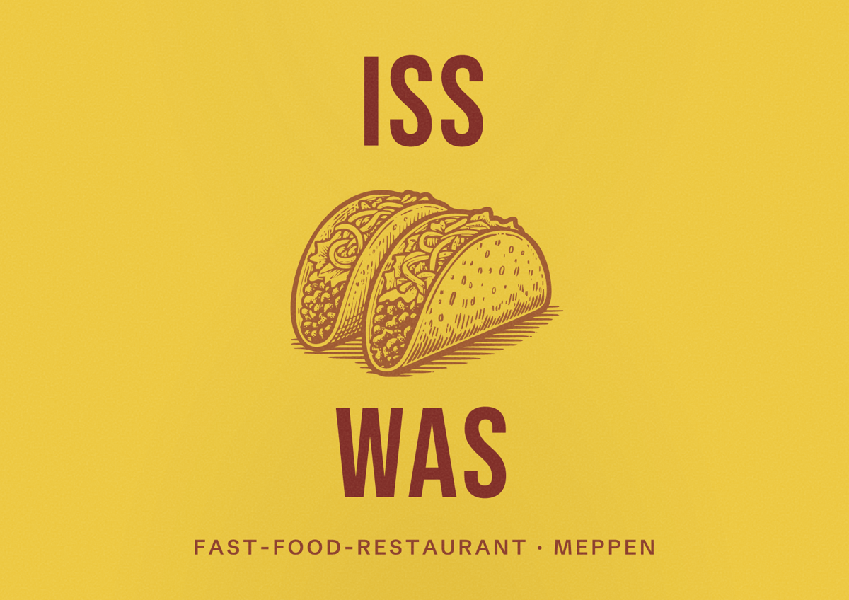 Illustriertes Poster von ISS WAS, Fast-Food-Restaurant in Meppen