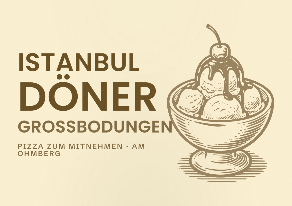 Illustriertes Poster von Istanbul Döner Großbodungen, Pizza zum Mitnehmen in Am Ohmberg