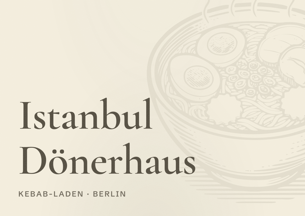 Illustriertes Poster von Istanbul Dönerhaus, Kebab-Laden in Berlin