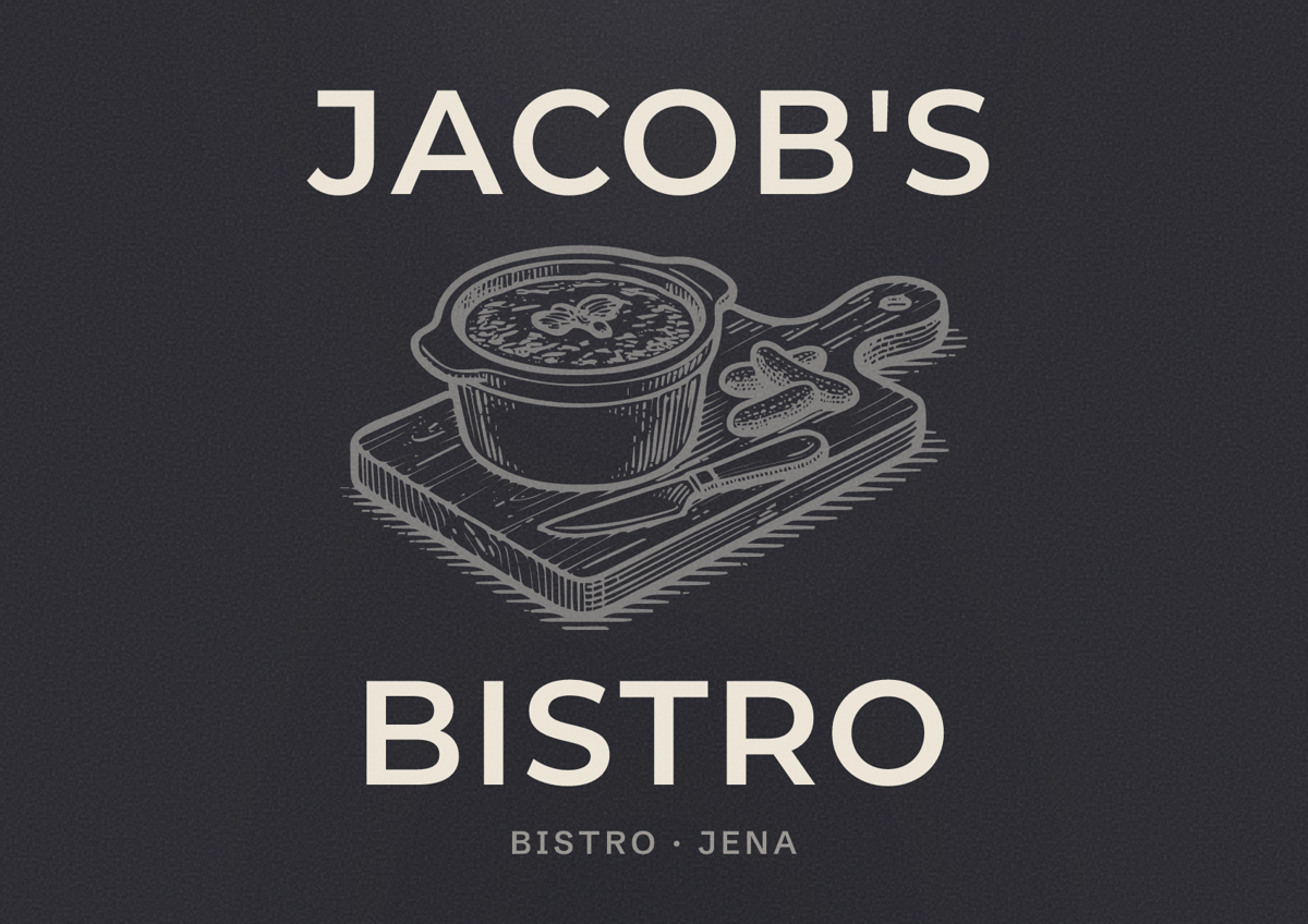Illustriertes Poster von Jacob's Bistro, Bistro in Jena
