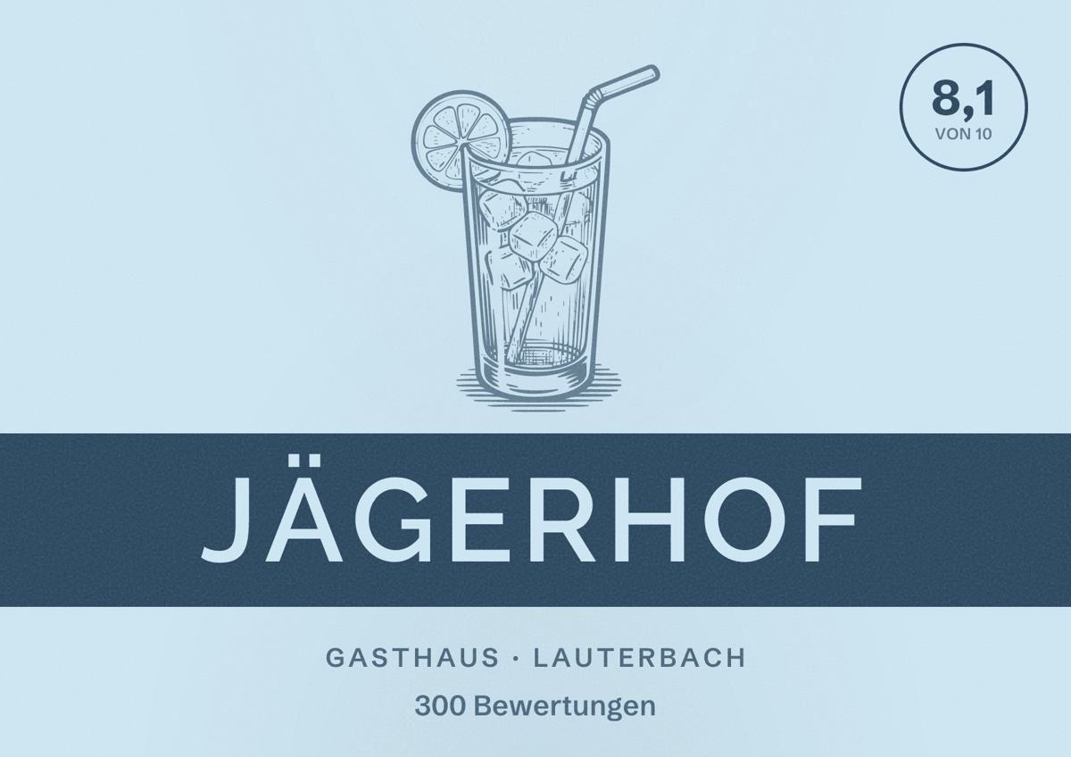 Illustriertes Poster von Jägerhof, Gasthaus in Lauterbach: Bewertung 8,1 von 10 aus 300 Bewertungen