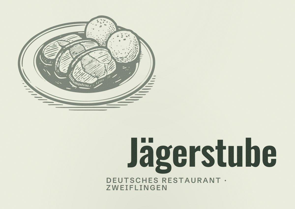 Illustriertes Poster von Jägerstube, Deutsches Restaurant in Zweiflingen