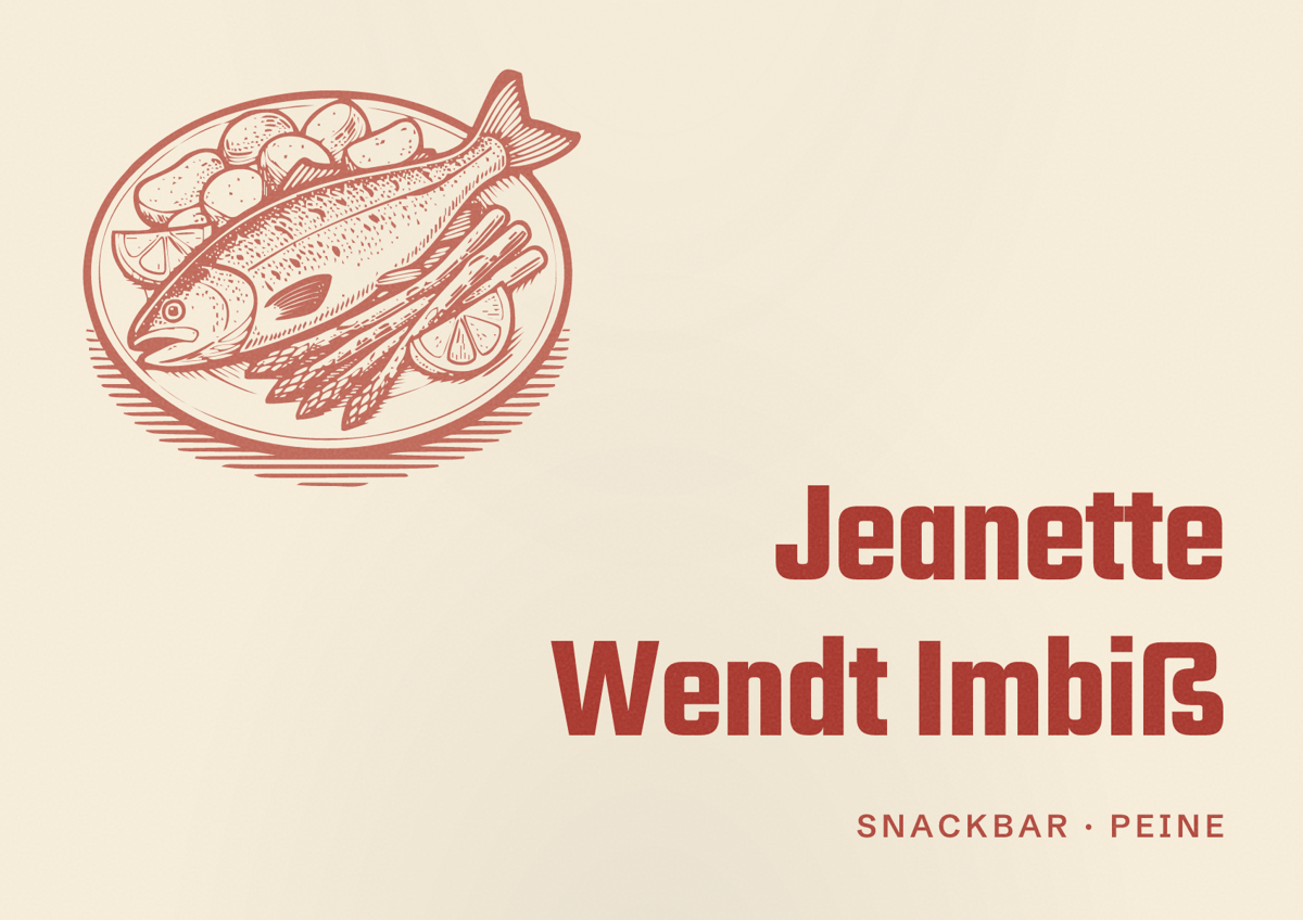 Illustriertes Poster von Jeanette Wendt Imbiß, Snackbar in Peine