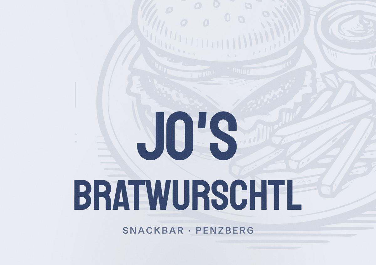 Illustriertes Poster von Jo's Bratwurschtl, Snackbar in Penzberg