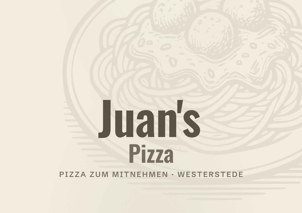Illustriertes Poster von Juan's Pizza, Pizza zum Mitnehmen in Westerstede