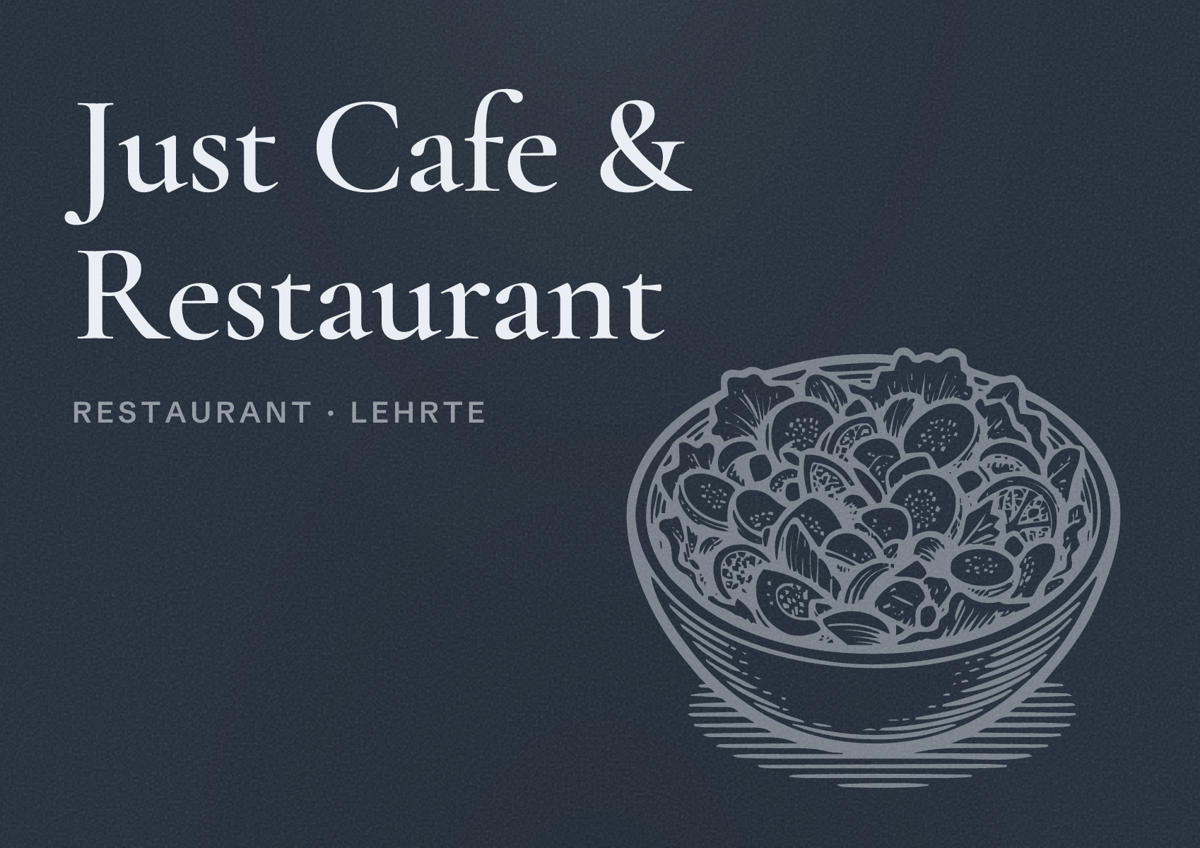 Illustriertes Poster von Just Cafe & Restaurant, Restaurant in Lehrte
