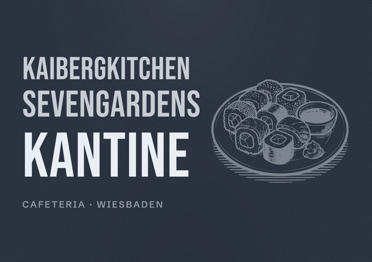 Illustriertes Poster von KaibergKitchen SevenGardens Kantine, Cafeteria in Wiesbaden