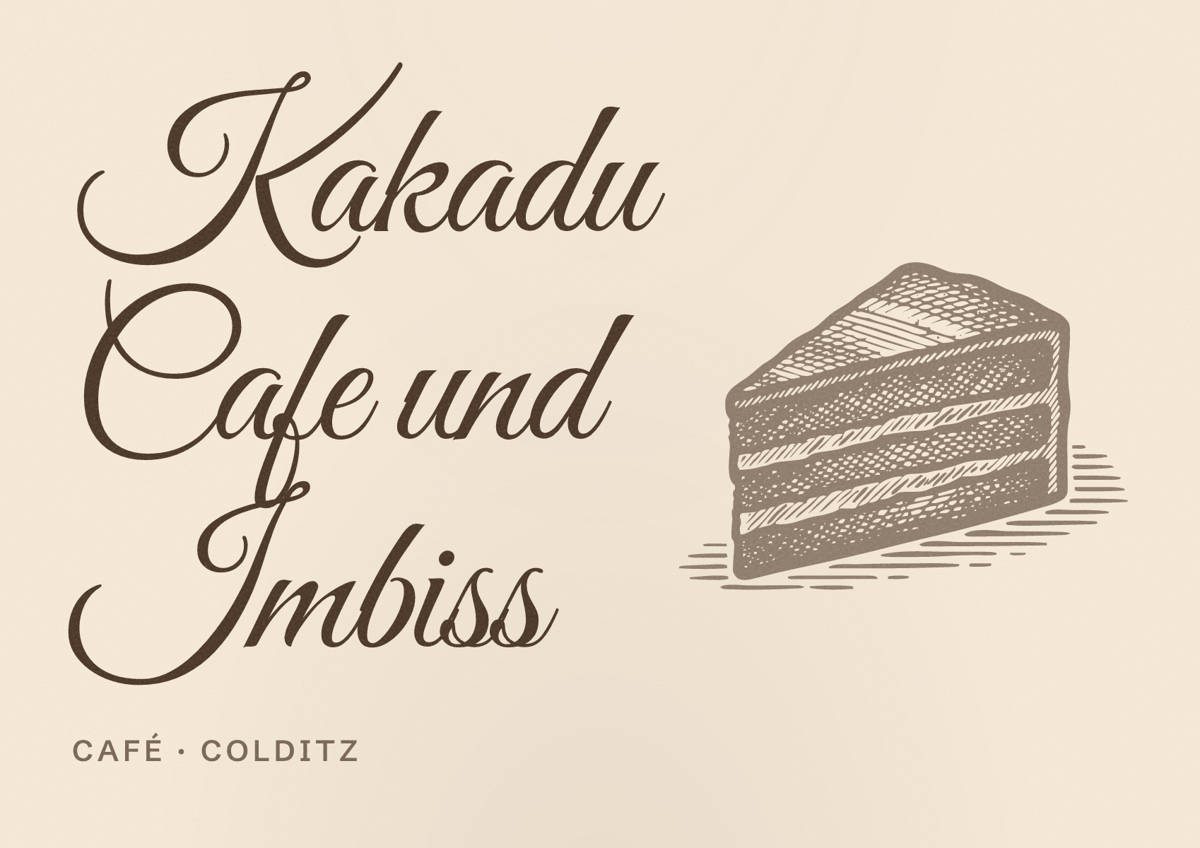 Illustriertes Poster von Kakadu Cafe und Imbiss, Café in Colditz