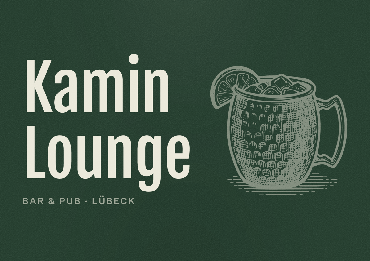 Illustriertes Poster von Kamin Lounge, Bar & Pub in Lübeck