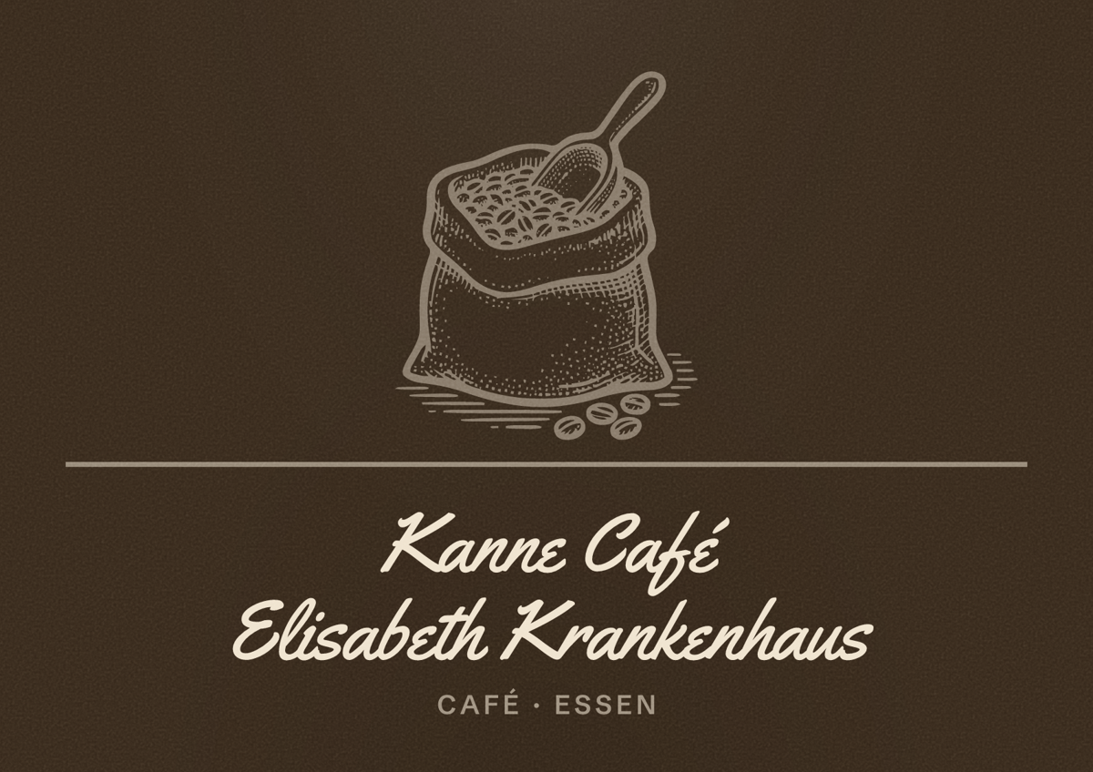 Illustriertes Poster von Kanne Café Elisabeth Krankenhaus, Café in Essen