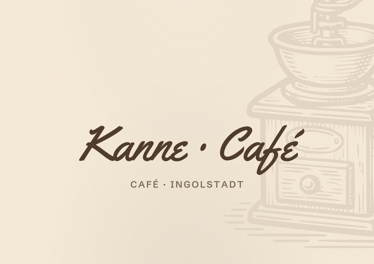 Illustriertes Poster von Kanne Café, Café in Ingolstadt