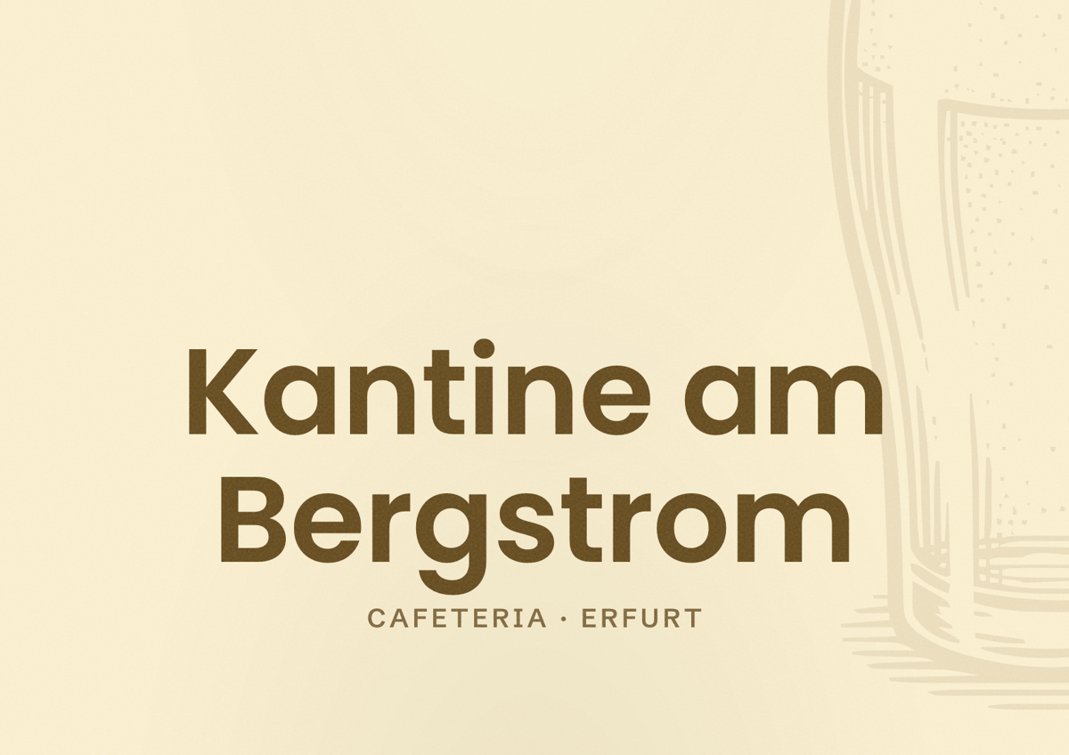 Illustriertes Poster von Kantine am Bergstrom, Cafeteria in Erfurt