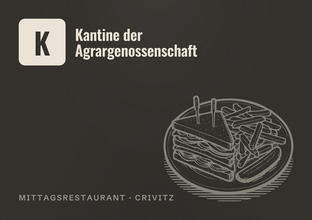 Illustriertes Poster von Kantine der Agrargenossenschaft, Mittagsrestaurant in Crivitz