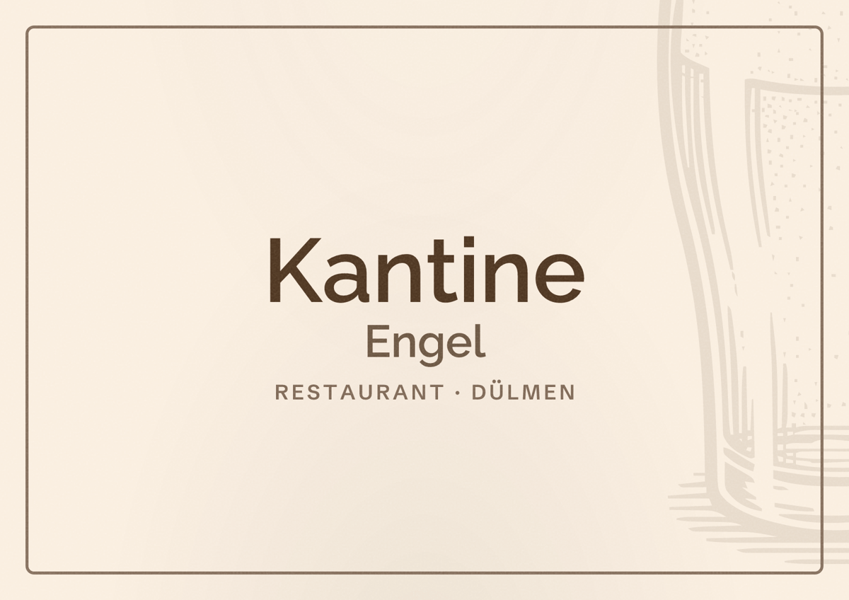 Illustriertes Poster von Kantine Engel, Restaurant in Dülmen