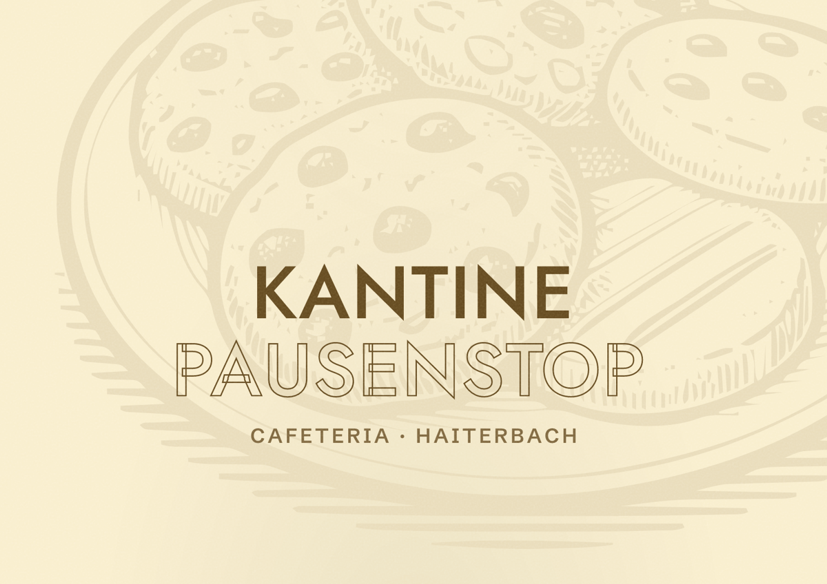 Illustriertes Poster von Kantine Pausenstop, Cafeteria in Haiterbach