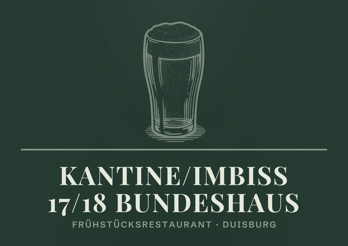 Illustriertes Poster von Kantine/Imbiss 17/18 Bundeshaus, Frühstücksrestaurant in Duisburg