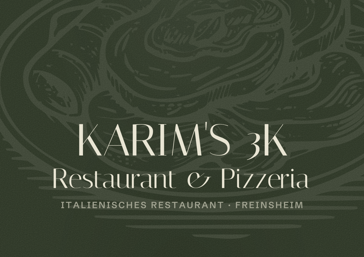 Illustriertes Poster von KARIM'S 3K Restaurant & Pizzeria, Italienisches Restaurant in Freinsheim