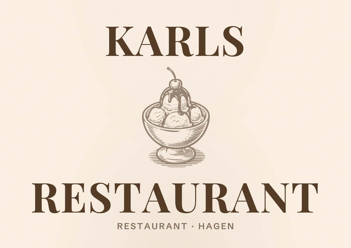 Illustriertes Poster von KARLS Restaurant, Restaurant in Hagen