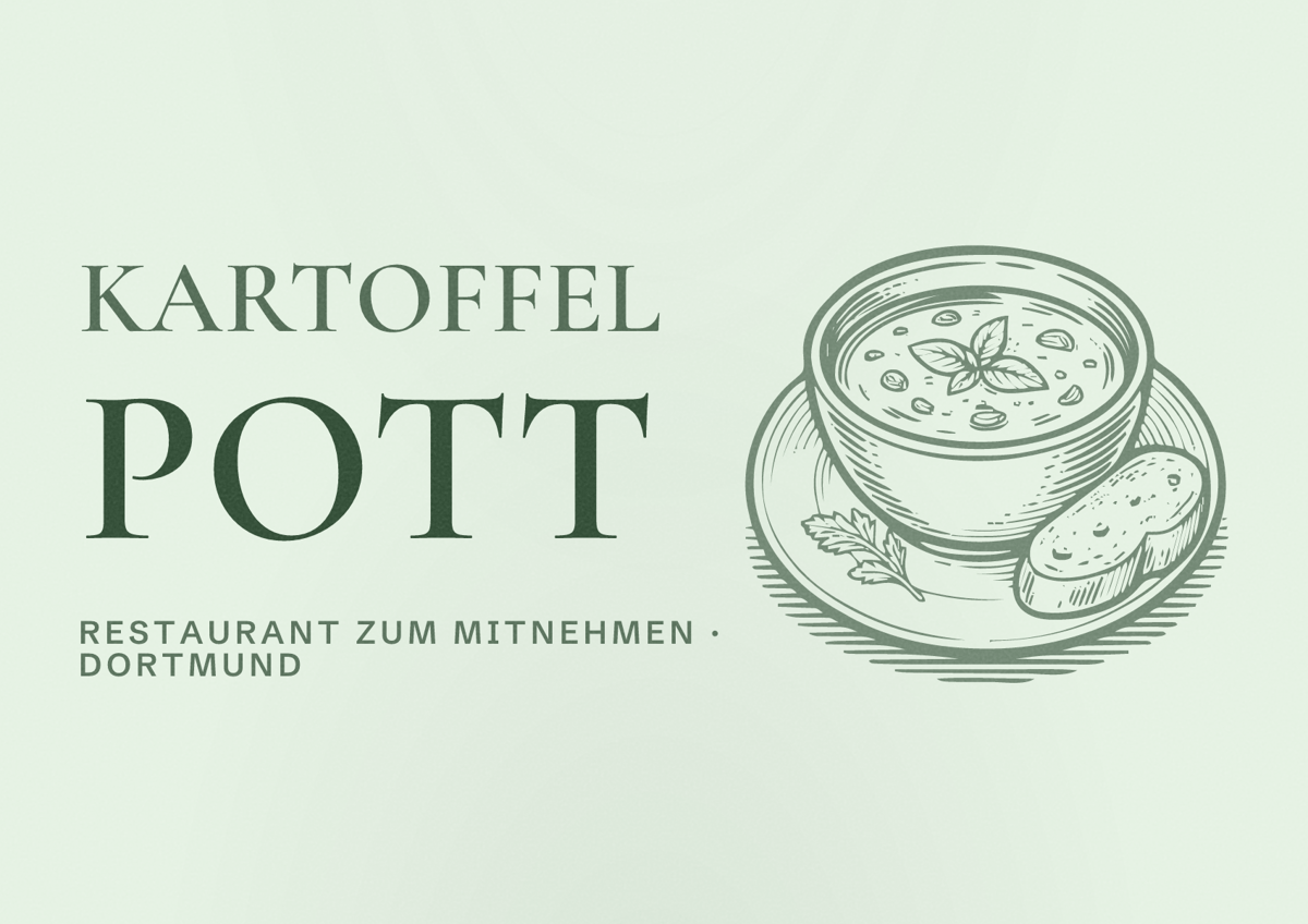 Illustriertes Poster von Kartoffel Pott, Restaurant zum Mitnehmen in Dortmund
