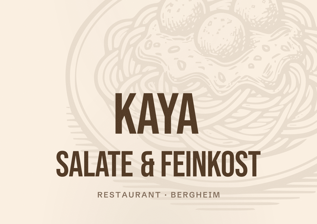 Illustriertes Poster von Kaya Salate & Feinkost, Restaurant in Bergheim