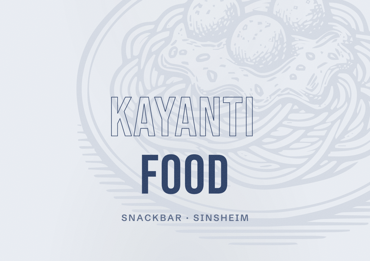 Illustriertes Poster von Kayanti Food, Snackbar in Sinsheim