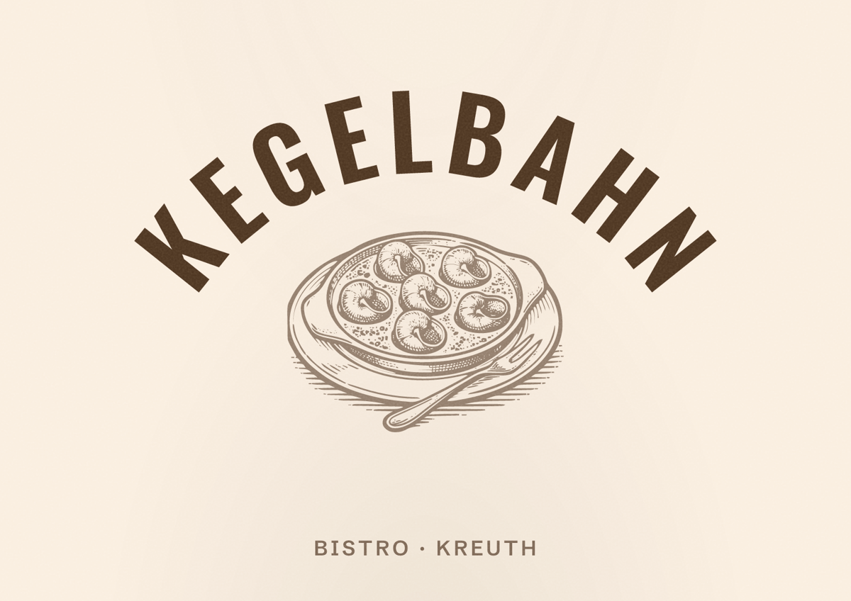 Illustriertes Poster von Kegelbahn, Bistro in Kreuth