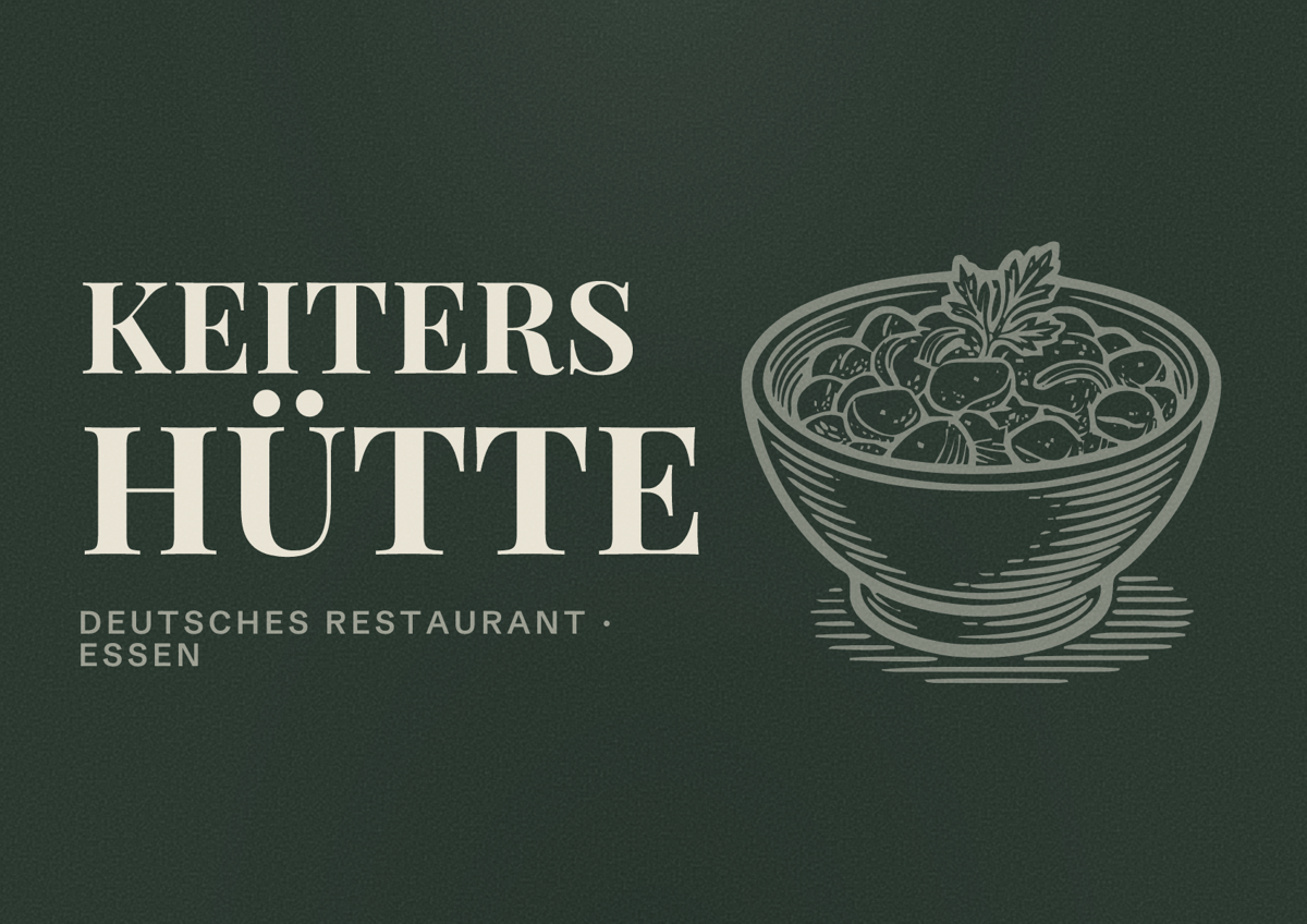 Illustriertes Poster von Keiters Hütte, Deutsches Restaurant in Essen