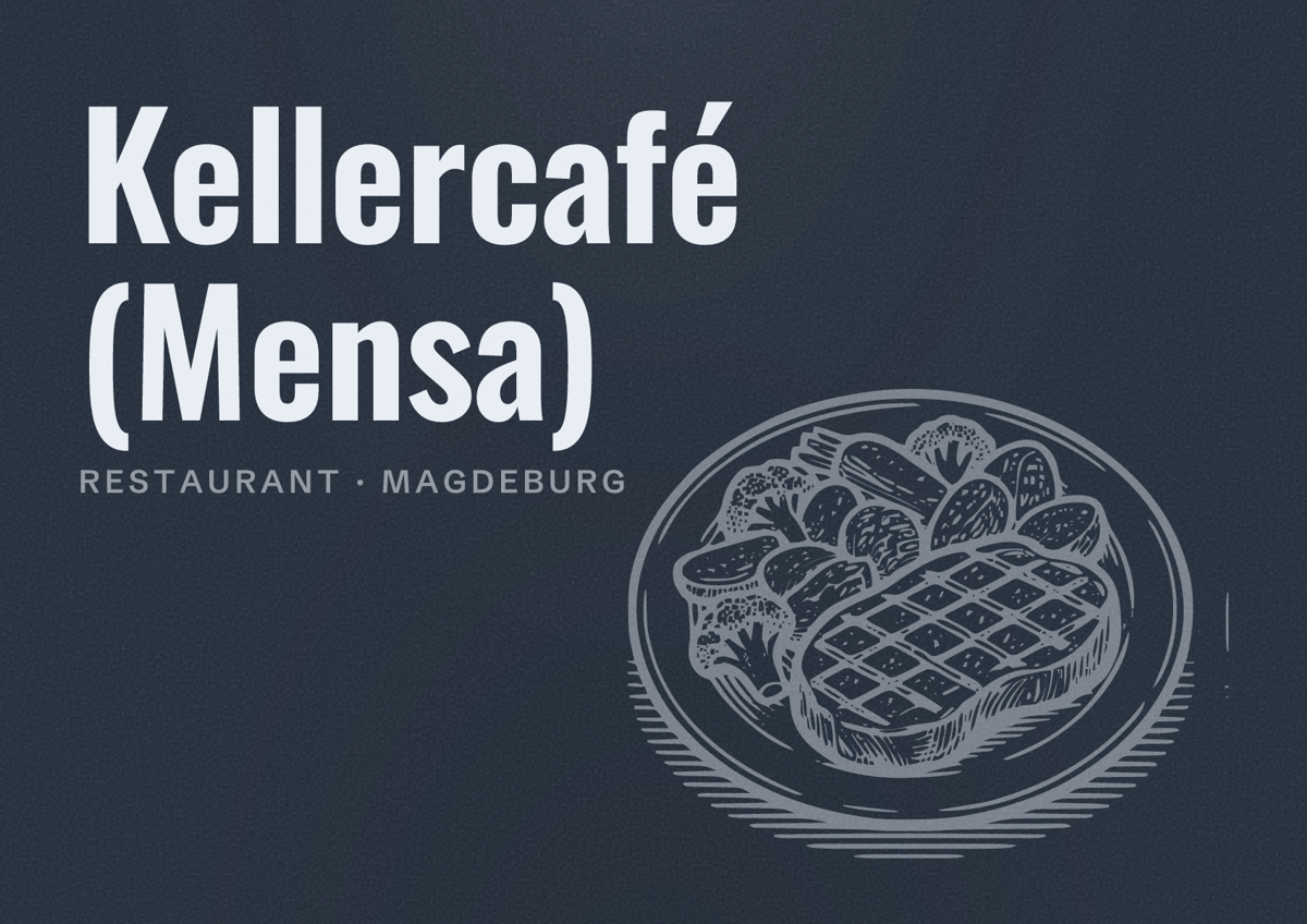 Illustriertes Poster von Kellercafé (Mensa), Restaurant in Magdeburg