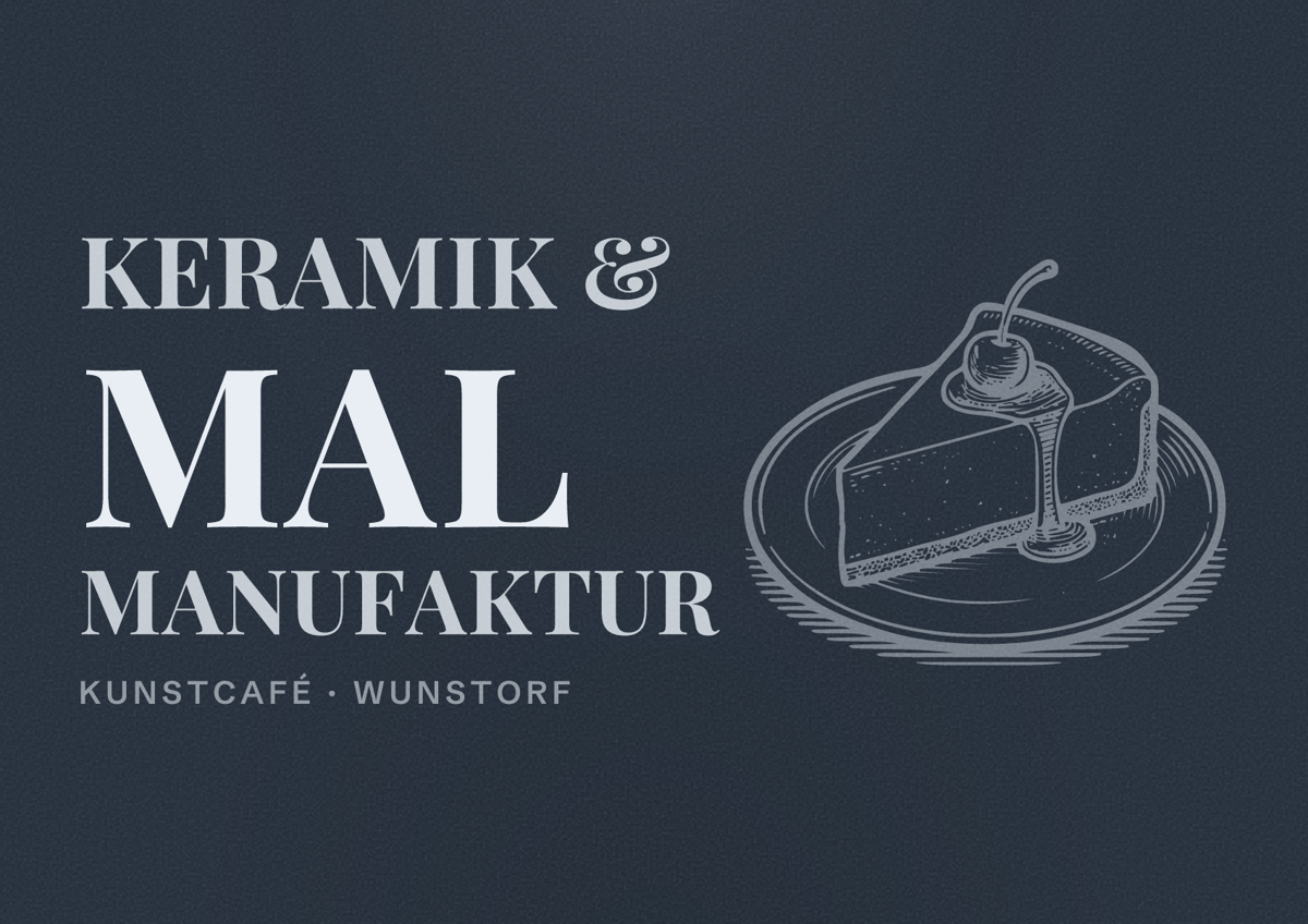 Illustriertes Poster von Keramik & Mal Manufaktur, Kunstcafé in Wunstorf