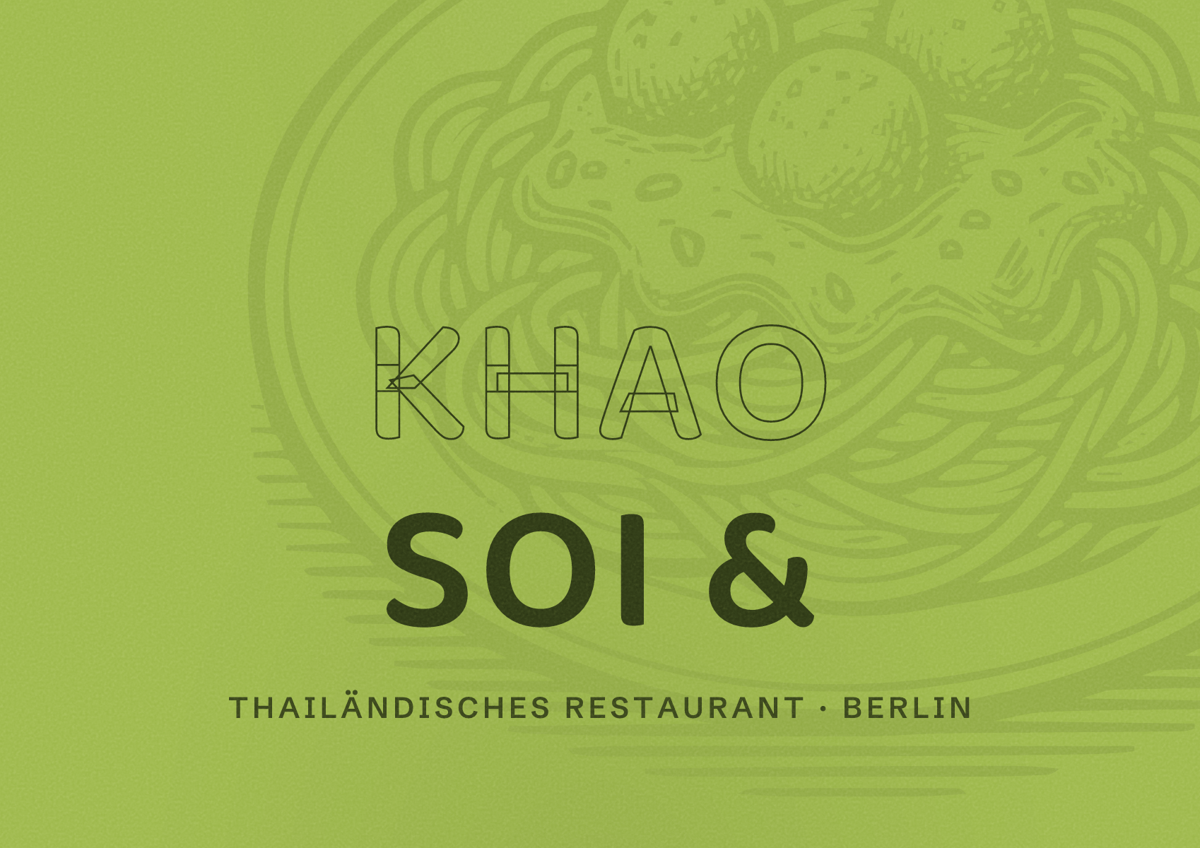 Illustriertes Poster von Khao Soi &, Thailändisches Restaurant in Berlin
