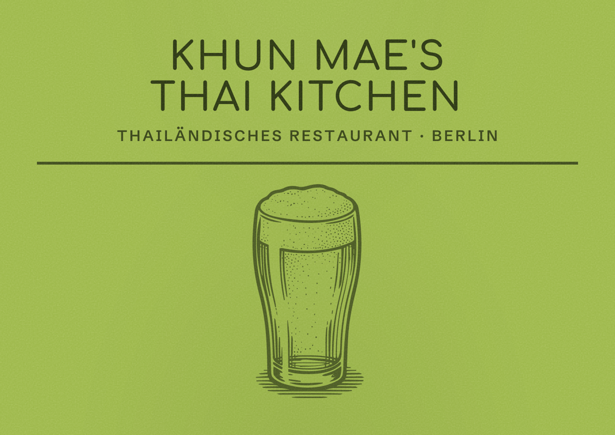 Illustriertes Poster von Khun Mae's Thai Kitchen, Thailändisches Restaurant in Berlin