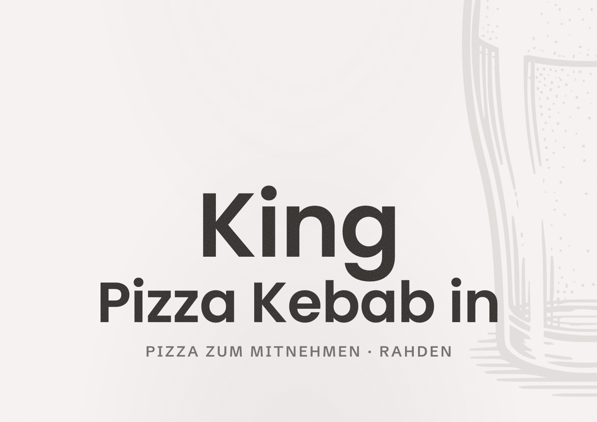 Illustriertes Poster von King Pizza Kebab in, Pizza zum Mitnehmen in Rahden