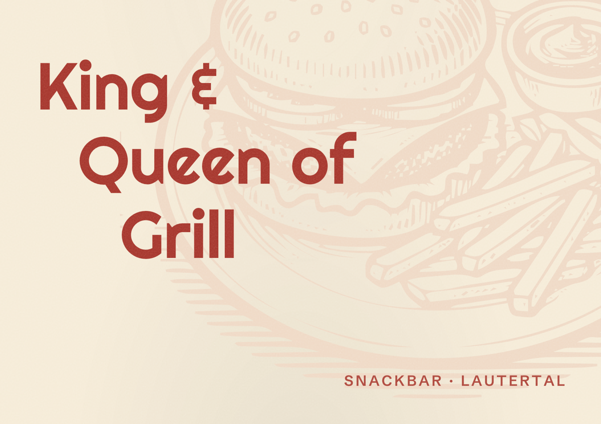 Illustriertes Poster von King & Queen of Grill, Snackbar in Lautertal