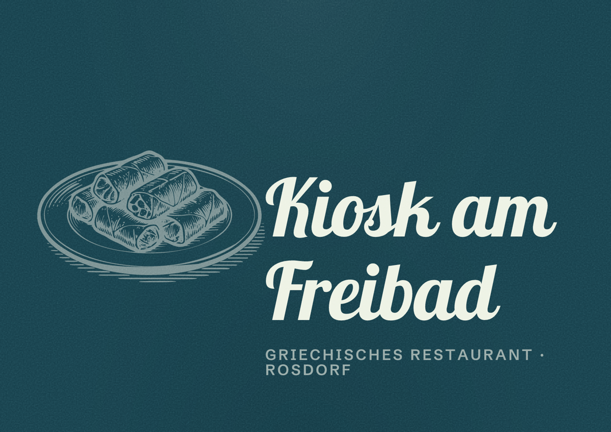 Illustriertes Poster von Kiosk am Freibad, Griechisches Restaurant in Rosdorf