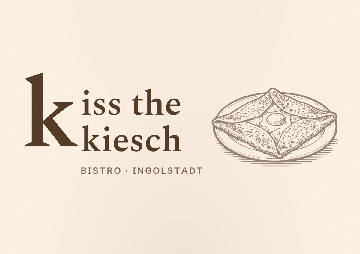 Illustriertes Poster von kiss the kiesch, Bistro in Ingolstadt